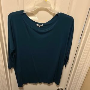 Teal PIKO top size L 3/4 sleeve